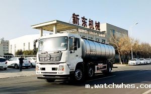 东风天锦16吨一体拉奶罐车发往安徽