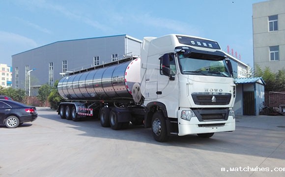 宁夏客户订购的35立方大型<a href=http://xnc.xdqj.com/xnc/ target=_blank class=infotextkey>半挂<a href=/ target=_blank class=infotextkey>奶罐车</a></a>发货